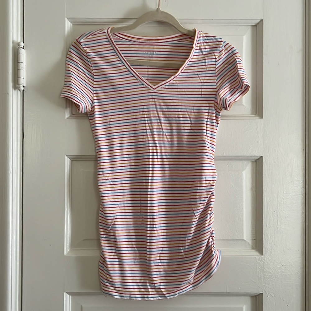 Isabel Maternity ruched multicolor tee